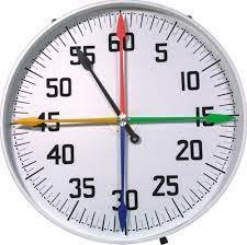 A pace clock for swimming with multi-coloured hands